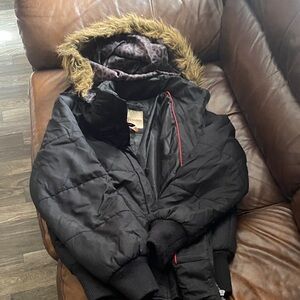 No Boundaries Black Jacket with Red Accents